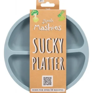 Wash<Little Mashies Silicone Sucky Platter Plate Dusty Blue - GlowEssence Care - Embrace the Essence of Radiance with Premium Skincare Solutions