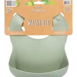 Wash<Little Mashies Silicone Washy Bib Olive - GlowEssence Care - Embrace the Essence of Radiance with Premium Skincare Solutions