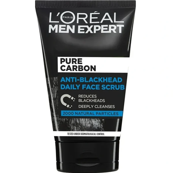 Online L'Oreal Men Expert Pure Carbon Deep Cleansing Daily Face Scrub 100 ml - GlowEssence Care - Embrace the Essence of Radiance with Premium Skincare Solutions
