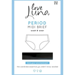 Wash<Love Luna Period Midi Brief Size 8-10 - GlowEssence Care - Embrace the Essence of Radiance with Premium Skincare Solutions
