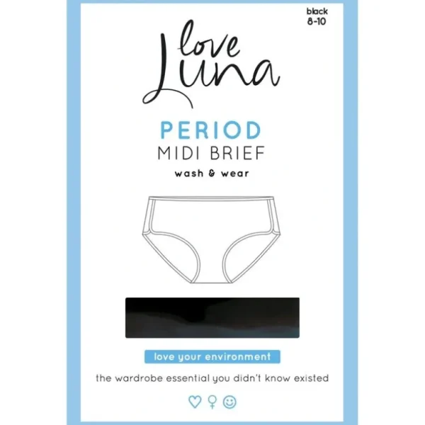 Wash<Love Luna Period Midi Brief Size 8-10 - GlowEssence Care - Embrace the Essence of Radiance with Premium Skincare Solutions