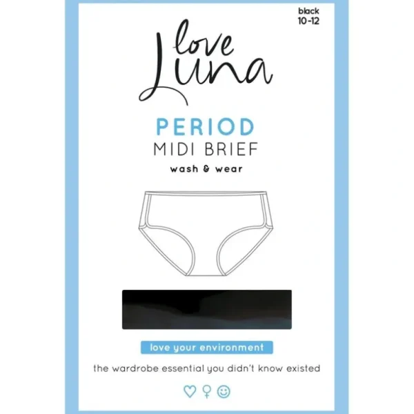 Wash<Love Luna Period Midi Brief Size 10-12 - GlowEssence Care - Embrace the Essence of Radiance with Premium Skincare Solutions