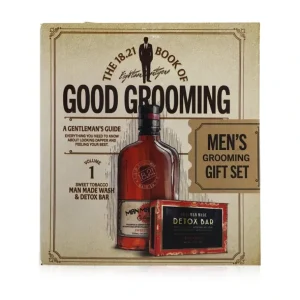 Best 18.21 Man Made Book of Good Grooming Gift Set Volume 1: Sweet Tobacco (Wash 532ml + Detox Bar 198g) 2pcs - GlowEssence Care - Embrace the Essence of Radiance with Premium Skincare Solutions