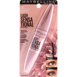 Wash<Maybelline Lash Sensational Washable Mascara - Blackest Black by Maybelline for Women - 0.32 oz Mascara - GlowEssence Care - Embrace the Essence of Radiance with Premium Skincare Solutions