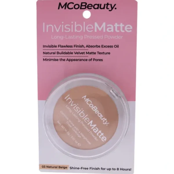 Beauty<MCoBeauty Invisible Matte Long-Lasting Pressed Powder - 03 Natural Beige by MCoBeauty for Women - 0.51 oz Powder - GlowEssence Care - Embrace the Essence of Radiance with Premium Skincare Solutions