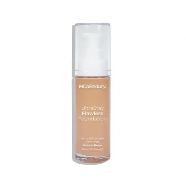 Wash<MCoBeauty Ultra Stay Flawless Foundation 35ml - Natural Beige - GlowEssence Care - Embrace the Essence of Radiance with Premium Skincare Solutions