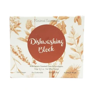 Wash<Minimal Essentials Dishwashing Block with Lemon Scented Gum & Eucalyptus 150g - GlowEssence Care - Embrace the Essence of Radiance with Premium Skincare Solutions
