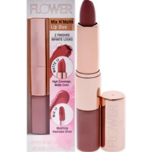 Fashion Mix N Matte Lip Duo - LD2 Honey Nude by Flower Beauty for Women - 1 Pc 0.12 oz Lipstick, 0.19 oz Lip Gloss - GlowEssence Care - Embrace the Essence of Radiance with Premium Skincare Solutions