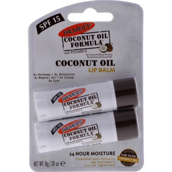 New Palmers Coconut Oil Lip Balm SPF 15 Duo by Palmers for Unisex - 2 x 0.3 oz Lip Balm - GlowEssence Care - Embrace the Essence of Radiance with Premium Skincare Solutions