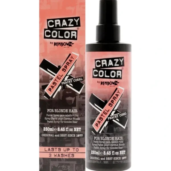 Wash*Pastel Spray - Peachy Coral by Crazy Color for Women - 8.45 oz Hair Spray - GlowEssence Care - Embrace the Essence of Radiance with Premium Skincare Solutions