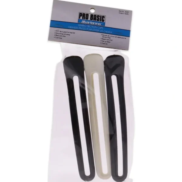 Online Pro Basic Jumbo Section Clips - Black-White by Marianna for Women - 3 Pc Hair Clips - GlowEssence Care - Embrace the Essence of Radiance with Premium Skincare Solutions