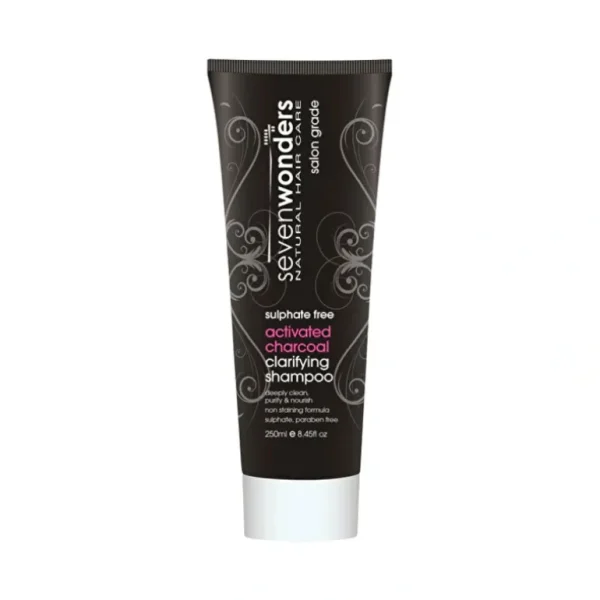 Shop Seven Wonders Natural Hair Care Activated Charcoal Clarifying Shampoo 250ml - GlowEssence Care - Embrace the Essence of Radiance with Premium Skincare Solutions