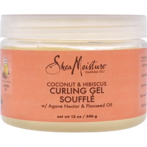 Hair-care*Shea Moisture Coconut Hibiscus Curling Gel Souffle by Shea Moisture for Unisex - 12 oz Gel - GlowEssence Care - Embrace the Essence of Radiance with Premium Skincare Solutions