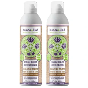 Wash*Shower Mousse Bodywash - Coconut Dream - Pack of 2 by Human+Kind for Unisex - 6.76 oz Body Wash - GlowEssence Care - Embrace the Essence of Radiance with Premium Skincare Solutions