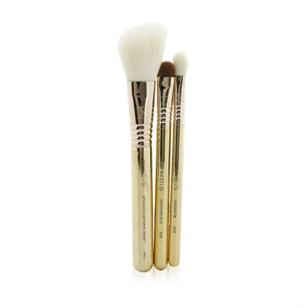 Beauty*Sigma Beauty Elite Essential Trio Brush Set (3x Travel Bursh + 1x Bag) 3pcs+1Bag - GlowEssence Care - Embrace the Essence of Radiance with Premium Skincare Solutions