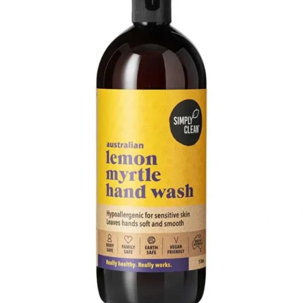 Wash*Simply Clean Hand Wash Lemon Myrtle 1000ml - GlowEssence Care - Embrace the Essence of Radiance with Premium Skincare Solutions