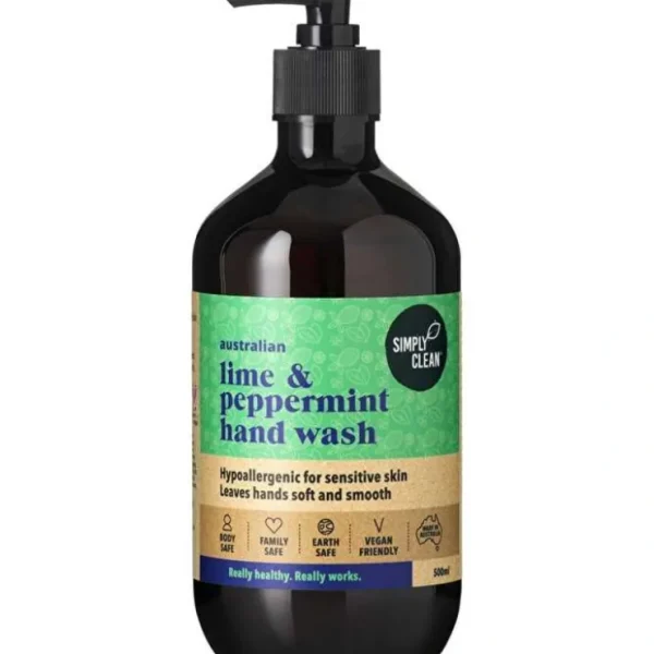Wash*Simply Clean Hand Wash Lime & Peppermint 500ml - GlowEssence Care - Embrace the Essence of Radiance with Premium Skincare Solutions