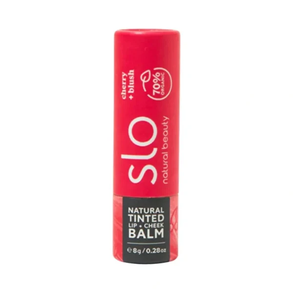 Store Slo Natural Beauty Organic Natural Tinted Lip + Cheek Balm Cherry + Blush 8g - GlowEssence Care - Embrace the Essence of Radiance with Premium Skincare Solutions