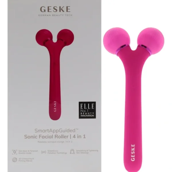 Eye-makeup*Sonic Facial Roller 4 in 1 - Magenta by Geske for Women - 1 Pc Roller - GlowEssence Care - Embrace the Essence of Radiance with Premium Skincare Solutions