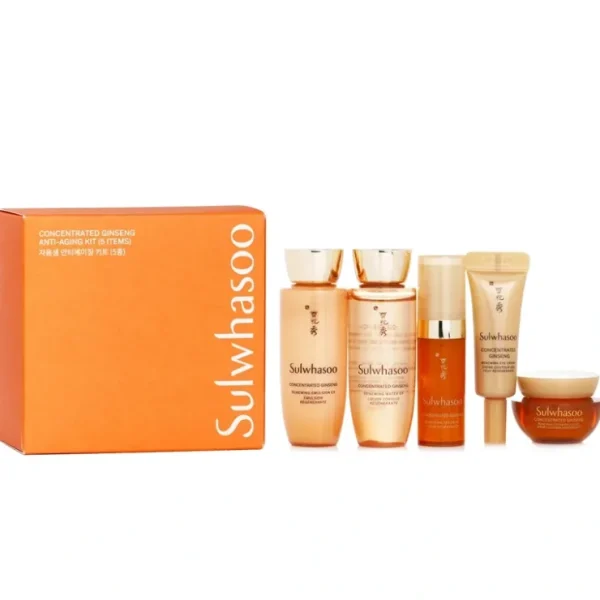 Eye-makeup*Sulwhasoo Concentrated Ginseng Anti Aging Set: 5pcs - GlowEssence Care - Embrace the Essence of Radiance with Premium Skincare Solutions