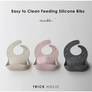 Cheap TRICK HOLIC Original Silicone Bib Twinke *2 colours are available??Gray?#baby food/Japanese Brand 1pc Gray - Fixed Si - GlowEssence Care - Embrace the Essence of Radiance with Premium Skincare Solutions