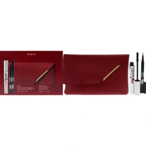 Eye-makeup*Vamp! and Skinny Liner Set by Pupa Milano for Women - 3 Pc 0.32oz Vamp! Mascara - 100 Black, 0.034oz Skinny Liner, Handy Bag - GlowEssence Care - Embrace the Essence of Radiance with Premium Skincare Solutions