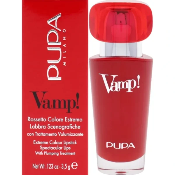 Hot Vamp! Extreme Colour Lipstick with Plumping Treatment - 102 Rose Nude by Pupa Milano for Women - 0.123 oz Lipstick - GlowEssence Care - Embrace the Essence of Radiance with Premium Skincare Solutions