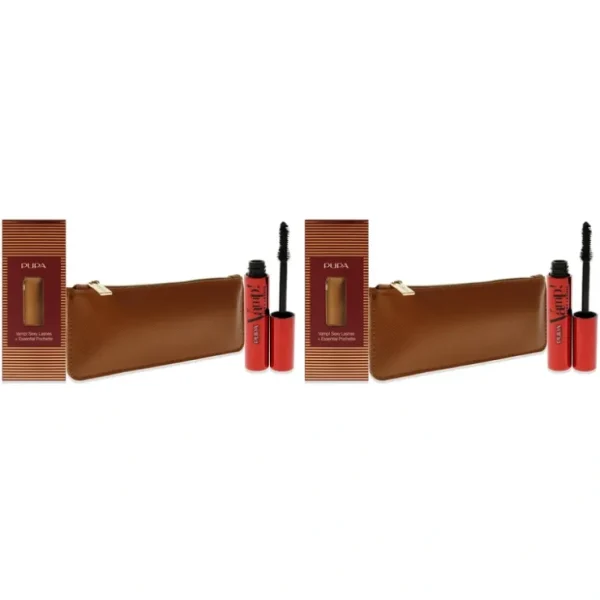 Eye-makeup*Vamp! Sexy Lashes Set by Pupa Milano for Women - 2 Pc 0.40oz Vamp! Sexy Lashes Mascara - 011 Black, ClutchBag - Pack of 2 - GlowEssence Care - Embrace the Essence of Radiance with Premium Skincare Solutions