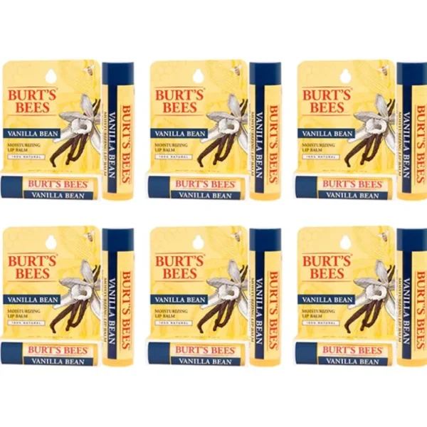 Best Vanilla Bean Moisturizing Lip Balm Blister by Burts Bees for Unisex - 0.15 oz Lip Balm - Pack of 6 - GlowEssence Care - Embrace the Essence of Radiance with Premium Skincare Solutions