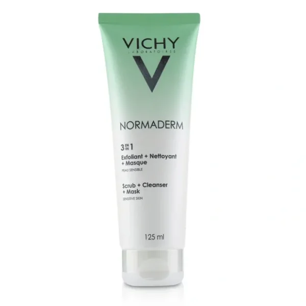 Complexion-care*Vichy Normaderm 3 In 1 Scrub + Cleanser + Mask (For Acne Prone Skin / Sensitive Skin) 125ml/4.23oz - GlowEssence Care - Embrace the Essence of Radiance with Premium Skincare Solutions