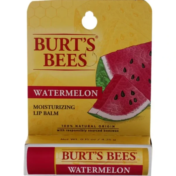 Fashion Watermelon Moisturizer Lip Balm Blister by Burts Bees for Unisex - 0.15 oz Lip Balm - GlowEssence Care - Embrace the Essence of Radiance with Premium Skincare Solutions