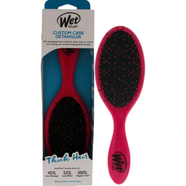 Hair-care*Wet Brush Custom Care Detangler Thick Hair Brush - Pink by Wet Brush for Unisex - 1 Pc Hair Brush - GlowEssence Care - Embrace the Essence of Radiance with Premium Skincare Solutions