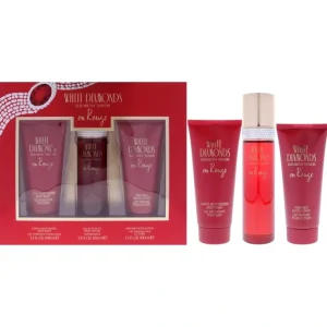 Wash*White Diamonds En Rouge by Elizabeth Taylor for Women - 3 Pc Gift Set 3.3oz EDT Spray, 3.3oz Body Lotion, 3.3oz Body Wash - GlowEssence Care - Embrace the Essence of Radiance with Premium Skincare Solutions