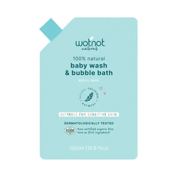 Wash*Wotnot Naturals 100% Natural Baby Wash & Bubble Bath Refill 500ml - GlowEssence Care - Embrace the Essence of Radiance with Premium Skincare Solutions