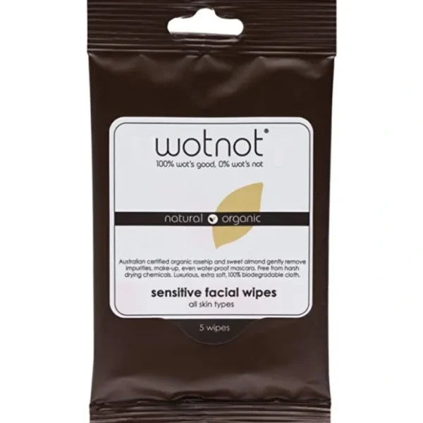 Eye-makeup*Wotnot Naturals All Natural Face Wipes Sensitive x 5 Pack - GlowEssence Care - Embrace the Essence of Radiance with Premium Skincare Solutions