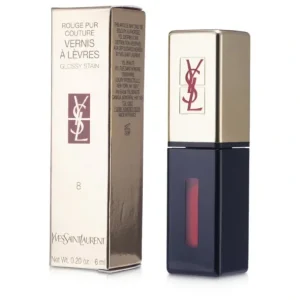 Online Yves Saint Laurent Rouge Pur Couture Vernis a Levres Glossy Stain - # 8 Orange De Chine 6ml/0.2oz - GlowEssence Care - Embrace the Essence of Radiance with Premium Skincare Solutions