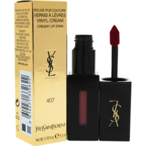 Hot Yves Saint Laurent Vinyl Cream Lip Stain - 407 Carmin Session by Yves Saint Laurent for Women - 0.18 oz Lip Gloss - GlowEssence Care - Embrace the Essence of Radiance with Premium Skincare Solutions