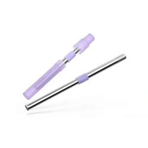 Wash*ZOKU Stainless Steel Reusable Bubble Tea Pocket Straw (Carrying Case & Cleaning Brush Included) - Purple Fixed Size - GlowEssence Care - Embrace the Essence of Radiance with Premium Skincare Solutions