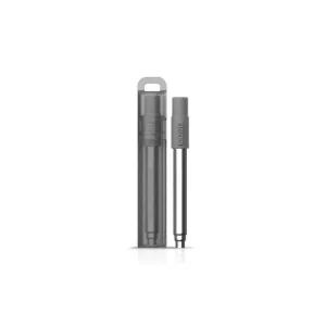 Wash*ZOKU Stainless Steel Reusable Pocket Straw (Carrying Case & Cleaning Brush Included) - Charcoal Fixed Size - GlowEssence Care - Embrace the Essence of Radiance with Premium Skincare Solutions